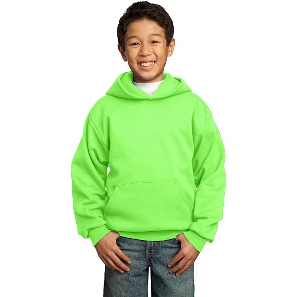 Amazon.com: Port u0026 Company Youth Pullover Hooded Sweatshirt, Neon Green Md:  Clothing, Shoes u0026 Jewelry