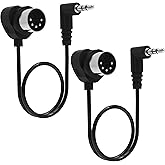 FORE TRS 3.5mm MIDI Cable 2-Pack 1-FT / 30CM Type-A TRS 3.5mm to MIDI 5 Pin Din Cable with Ultra-Small Plugs for Tight Space 