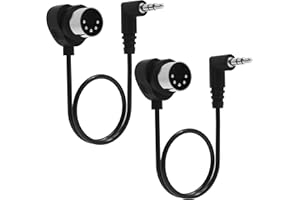 FORE TRS 3.5mm MIDI Cable 2-Pack 2-FT / 60CM Type-A TRS 3.5mm to MIDI 5 Pin Din Cable with Ultra-Small Plugs for Tight Space 2-Pack 2-FT / 60CM