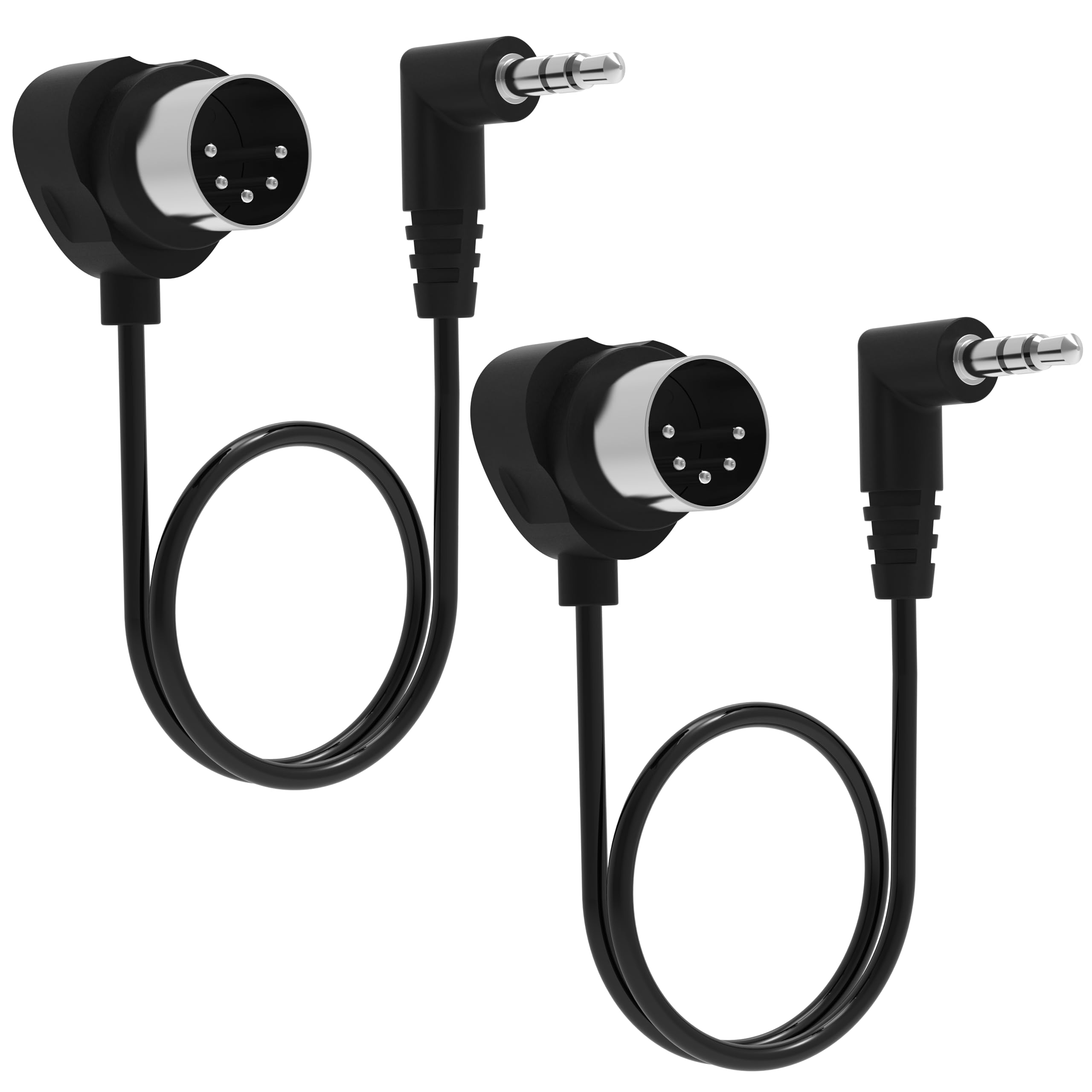 Photo 1 of FORE TRS 3.5mm MIDI Cable 2-Pack 1-FT / 30CM Type-A TRS 3.5mm to MIDI 5 Pin Din Cable with Ultra-Small Plugs for Tight Space 2-Pack 1-FT / 30CM