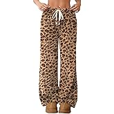 Ivicoer Women's Warm Fleece Pajama Pants Fluffy Plush Cute Printed Elastic Waist Winter Warm Soft Pj Bottoms