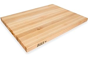 John Boos Large Maple Wood Rectangular Charcuterie Cutting Board, 24 Inches x 18 Inches x 1.5 Inches, 1.5 Inch Thick, Edge Grain, Reversible