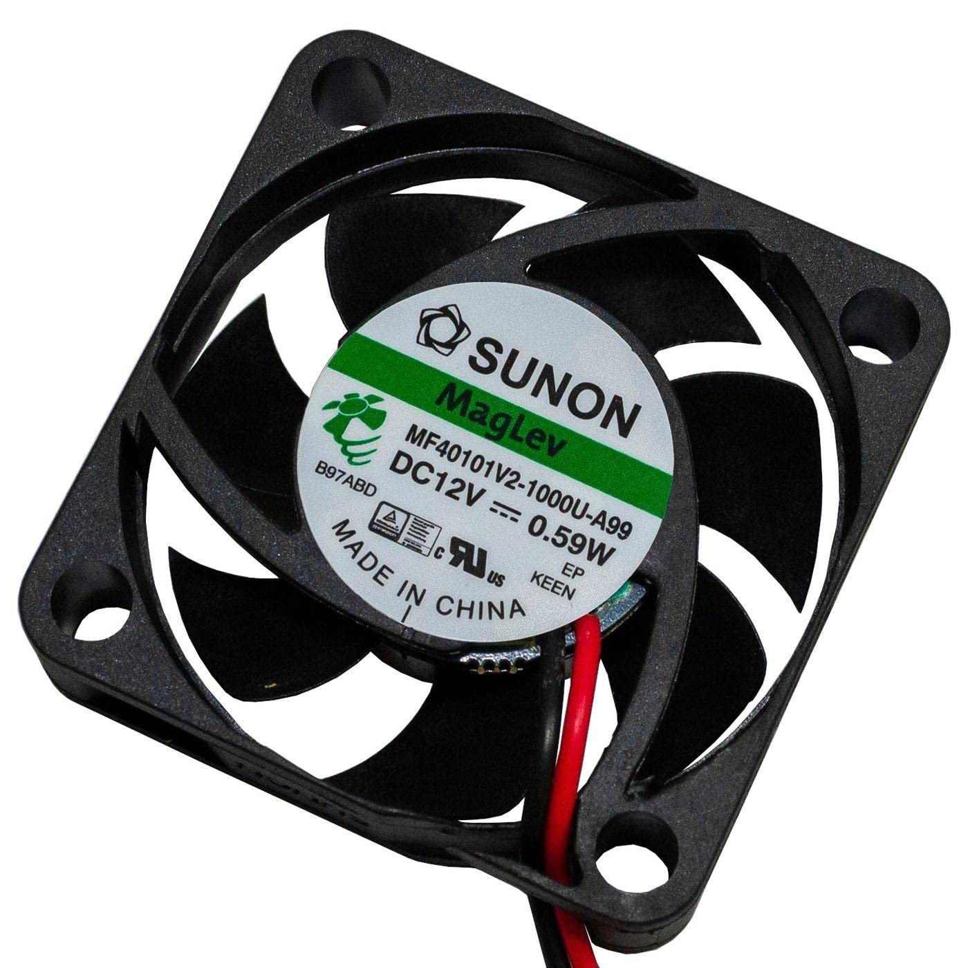 Sunon ELECTRONIC_COMPONENT_FAN, MF40101V21000UA99, 12V DC 0.48W 40x40x10mm, 11.9m³/h 5800U/Min, Plastic, 20.6dB(A), Vapo Bearing, Compatible with sunon