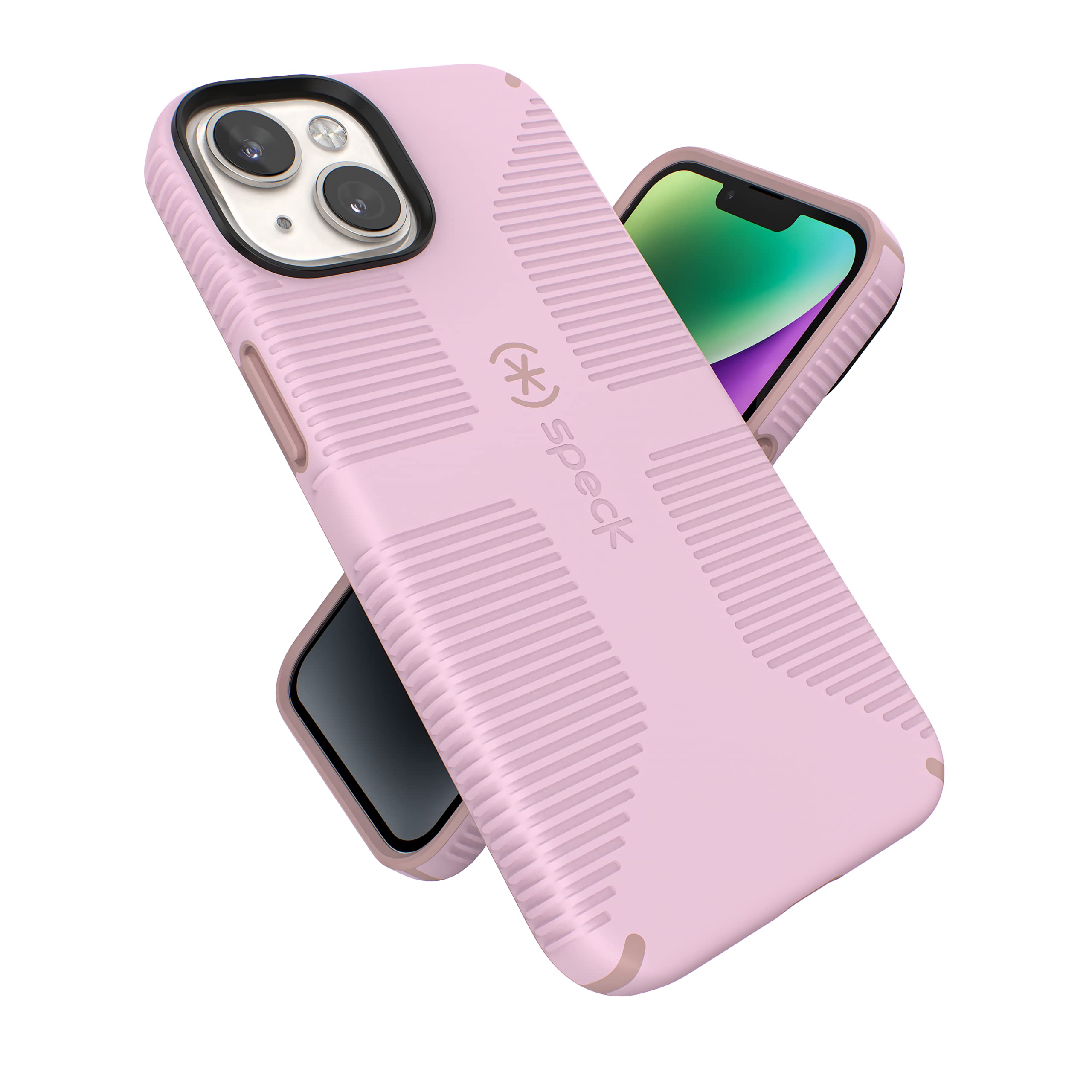 Photo 1 of Speck iPhone 14 Case - Drop Protection, Built for Mag Safe, Scratch Resistant - No Slip Grip with Soft Touch Coating iPhone 14 6.1 Inch Model - Soft Lilac/Carnation Petal Candy Shell Pro