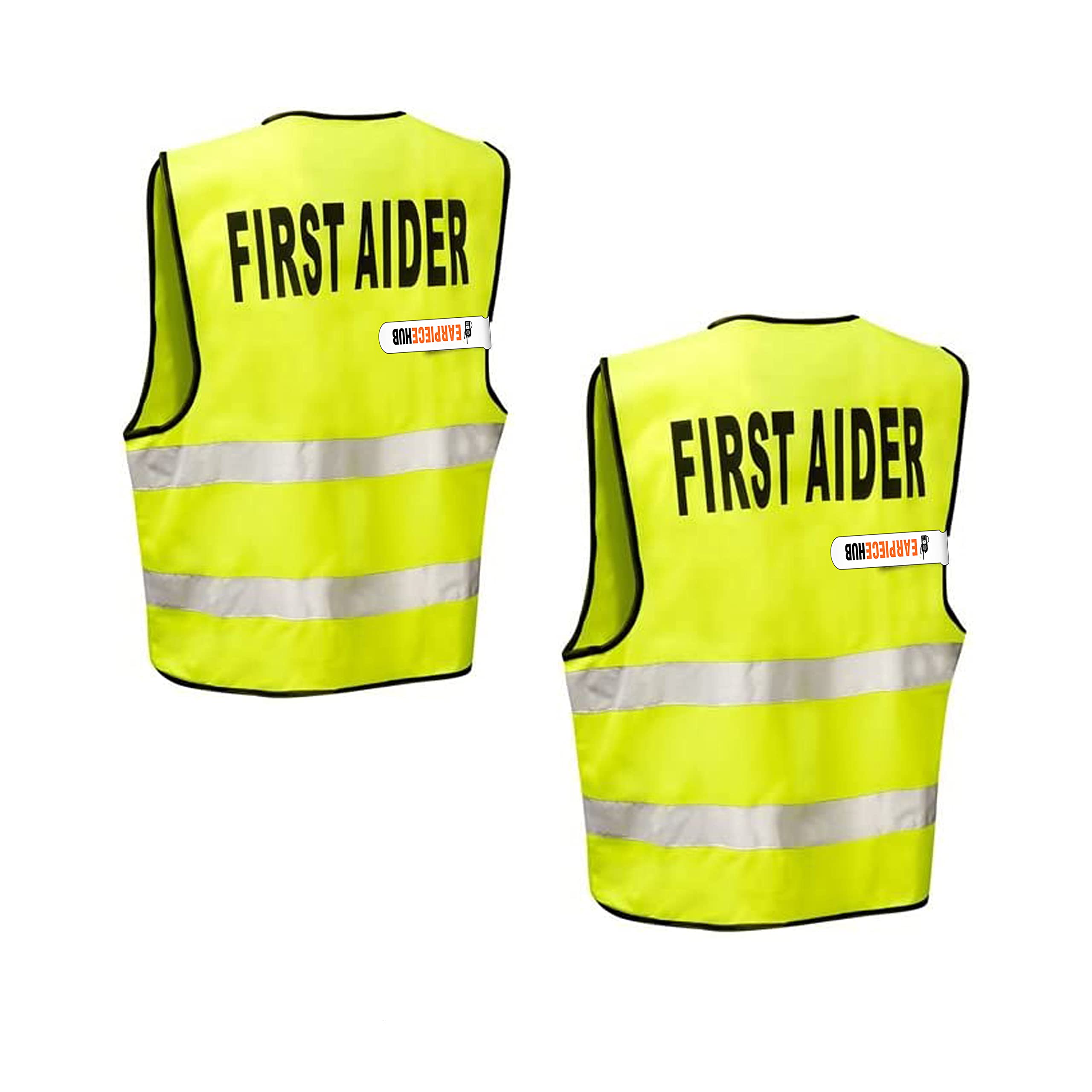 2 X FIRST AIDER Hi-Vis High-Viz Visibility Safety Vest Waistcoat