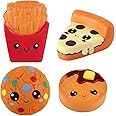 Anboor Squishies Pizza,Cookies,Chocolate Cake and French Fries Kawaii Scented Soft Slow Rising Simulation Simulation Food Squishies Stress Relief Kids Toy Collection Decorative Props,4 Pcs