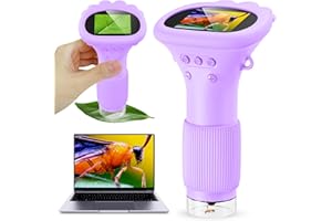Kids Magnifying Glass, Portable Microscopes 2" HD Screen 1000X Zoom Handheld Bug Microscope Mini USB Microscope Camera Compat