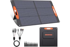 SOKIOVOLA N-Type 16BB 100W Portable Solar Panel 18V Mono ETFE Foldable Solar Panel,25% High Efficiency IP68 Waterproof for Camping Outdoor RV Blackout