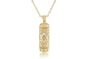 SURI Star of David Necklace for Women | Israel Necklace | Mezuzah Necklace with Magen David Pendant | Available in 14K Gold-Filled or Silver Stainless Steel | Jewish Jewelry, Includes a Gift Box