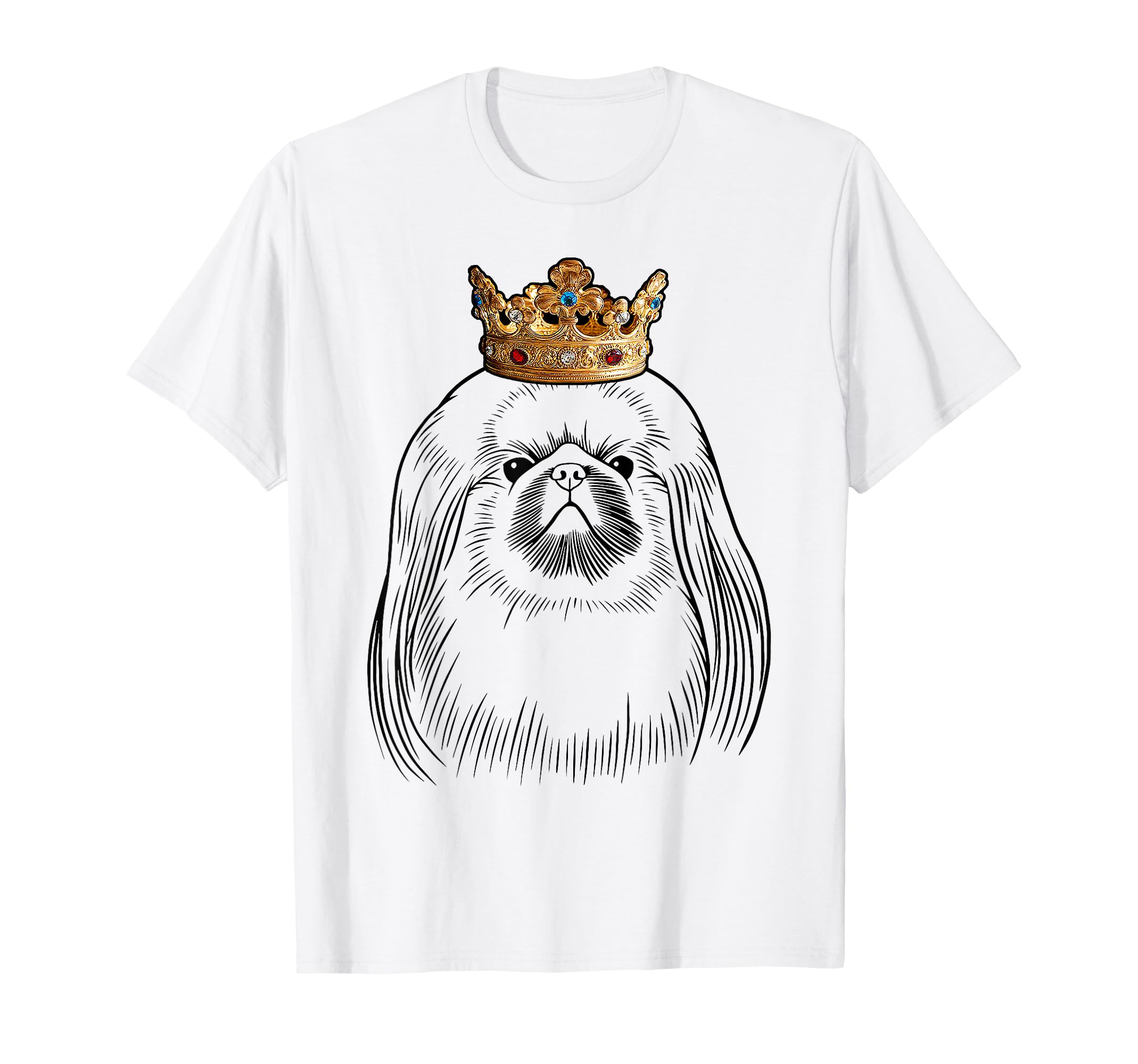 Pekingese Dog Wearing Crown T-Shirt