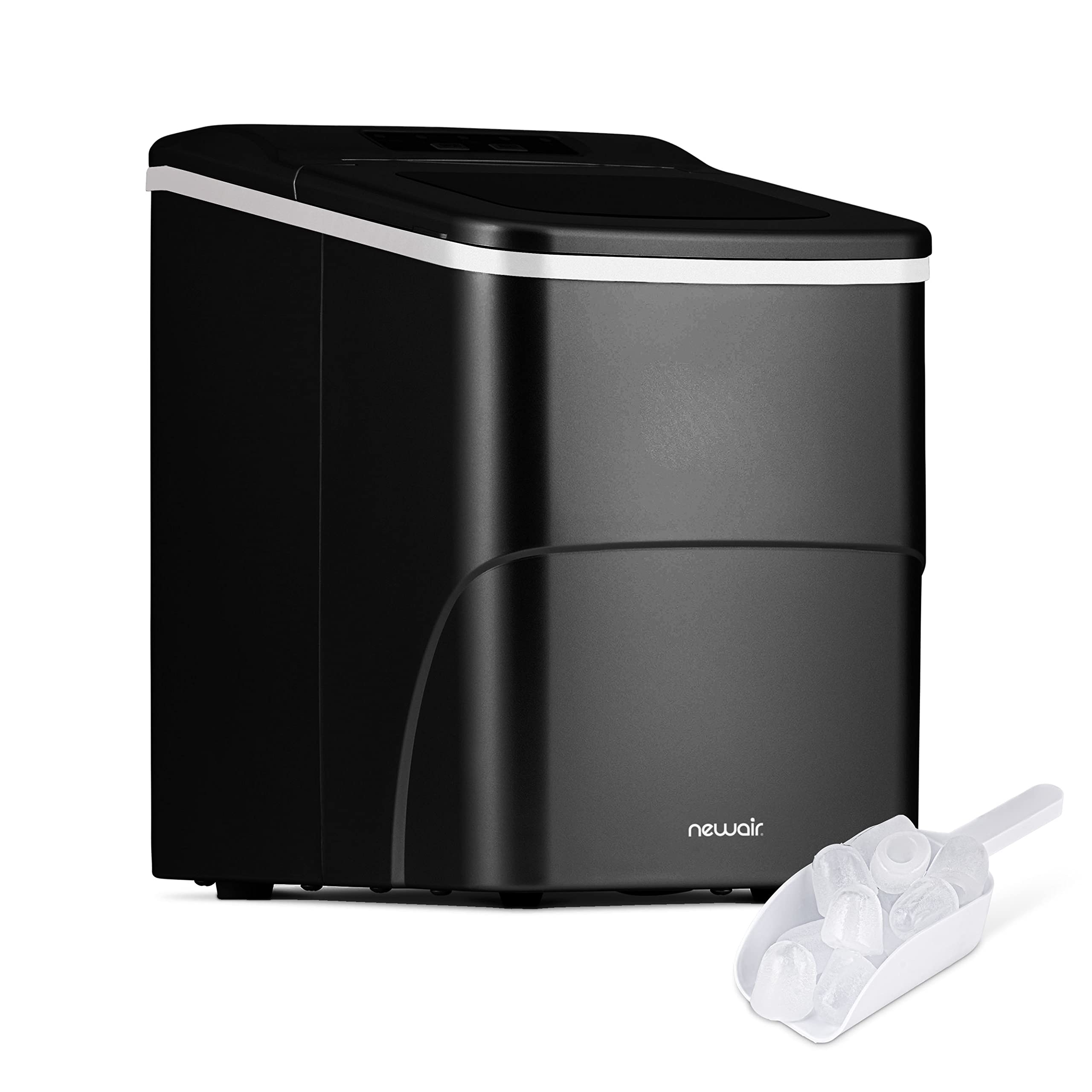 Newair Bullet Ice Maker Countertop | 26 lbs/Day Ice Machine with Fresh Ice in & Minutes | 2 Size Cubes for Instant Refreshment | Matte Black