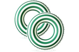 YUOKWER 30 inch Inflatable Pool Floats for Adults- 2 Pack Striped Floaties Pool Tubes Swim Rings Inflatable Pool Float for Swimming Pool Party Lake Beach Adults