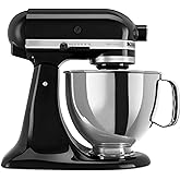 KitchenAid Artisan Series 5 Quart Tilt Head Stand Mixer with Pouring Shield KSM150PS, Onyx Black
