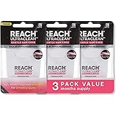 REACH ULTRACLEAN Gentle Gum Care Expanding Floss &ndash; Woven, Non-Waxed, PFAS-Free with Vitamin E, for Sensitive Gums, Cinnamon Mint 55YD (3-Pack)