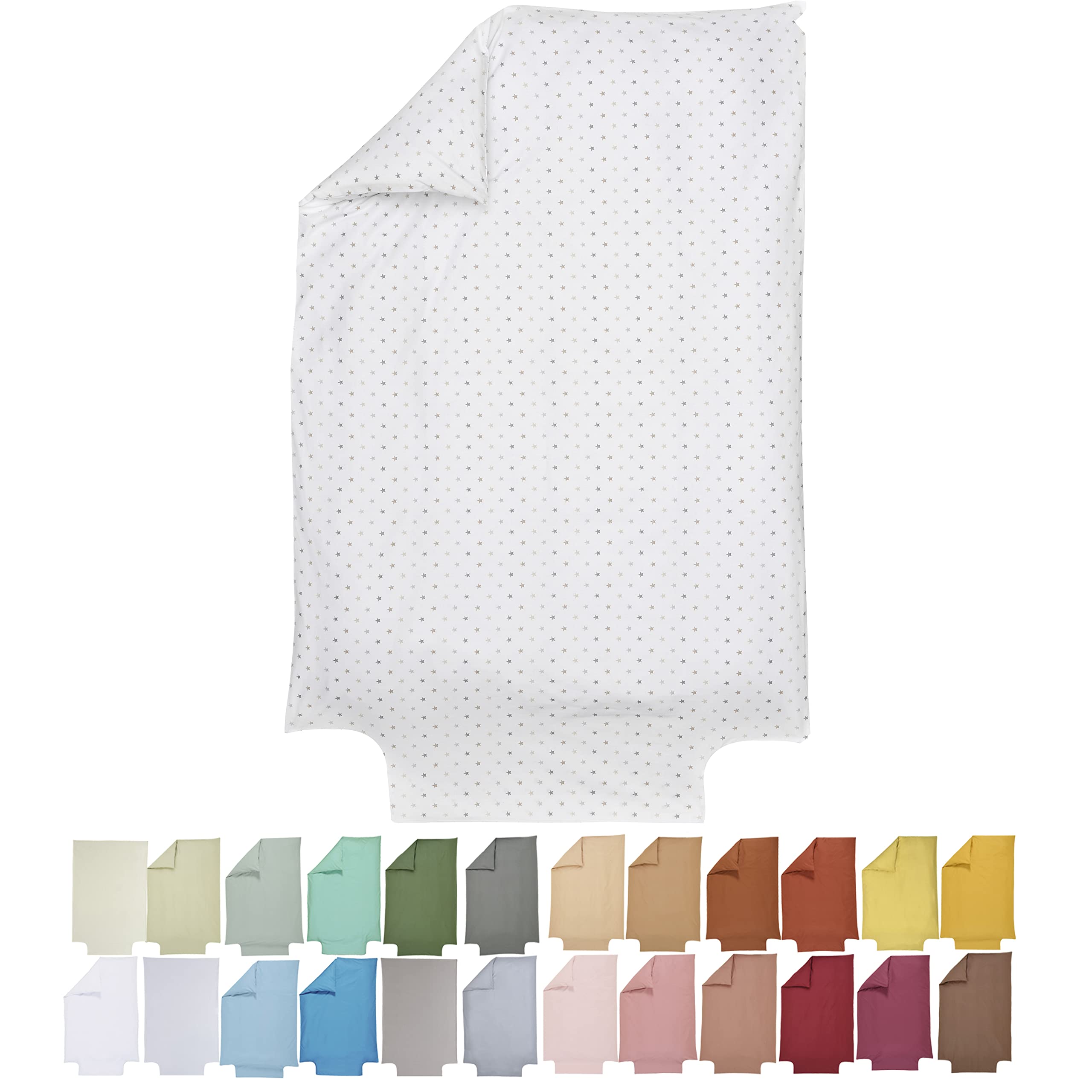 P'Tit Basile - Duvet Cover Baby - Child - Dimensions 100x140 cm - Cotton Organic of, 57 Yarn / Cm2, White, 100 x 140 cm