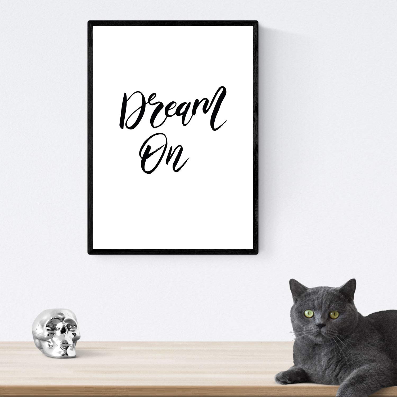 Nacnic Print with happy blank messages and negro.Poster 'Dream' for framing. A3 size unframed