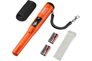 VEVOR Metal Detector Pinpointer, IP68 Fully Waterproof Handheld Pin Pointer Wand, 4.5" Detection Depth, 3 Modes, LCD Screen, 