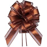 ZhXu Shuo 7 Pieces Large Pull Bows, 6 inche, Big Bow for Gift Wrapping, Christmas Party Birthday Gift, Wedding Baskets,Valentine's Day Gift Decorations, Flower Decoration (Coffee)