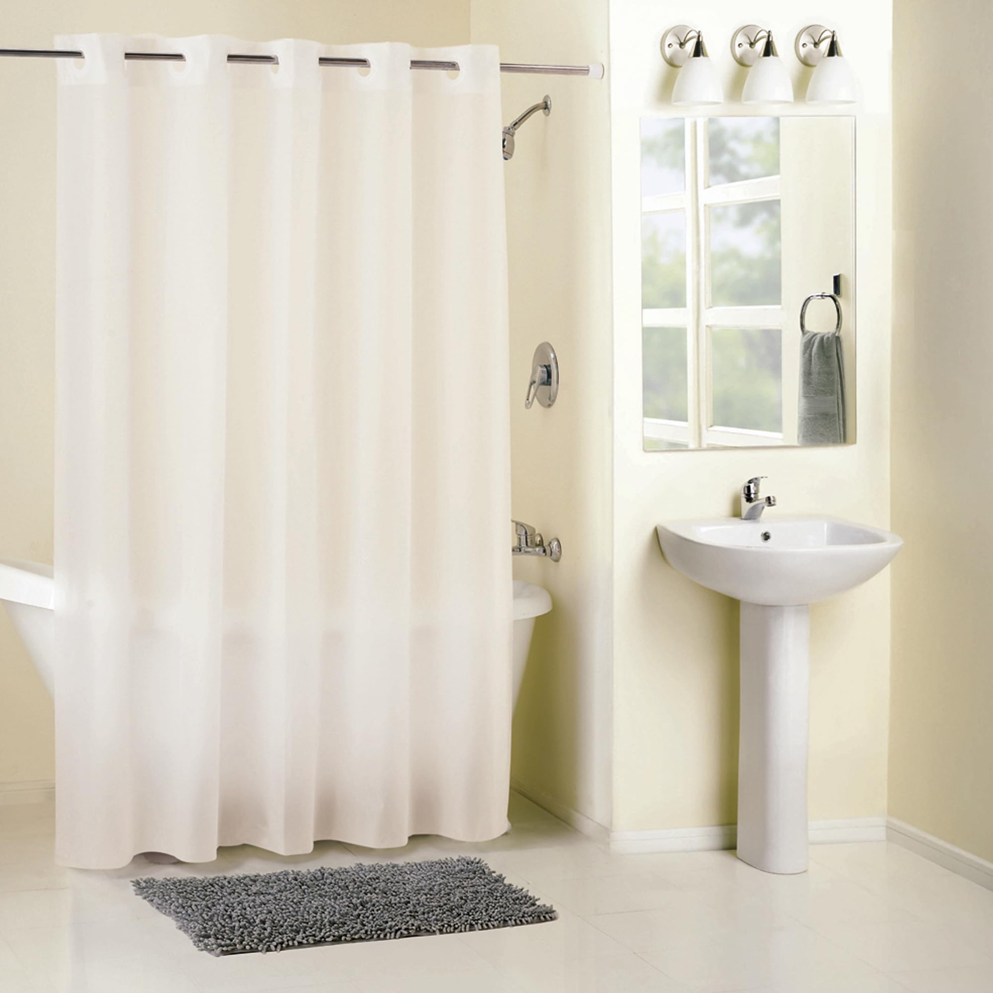 Hookless Shower Curtain, Ethylene Vinyl Acetate, Frosty, PEVA