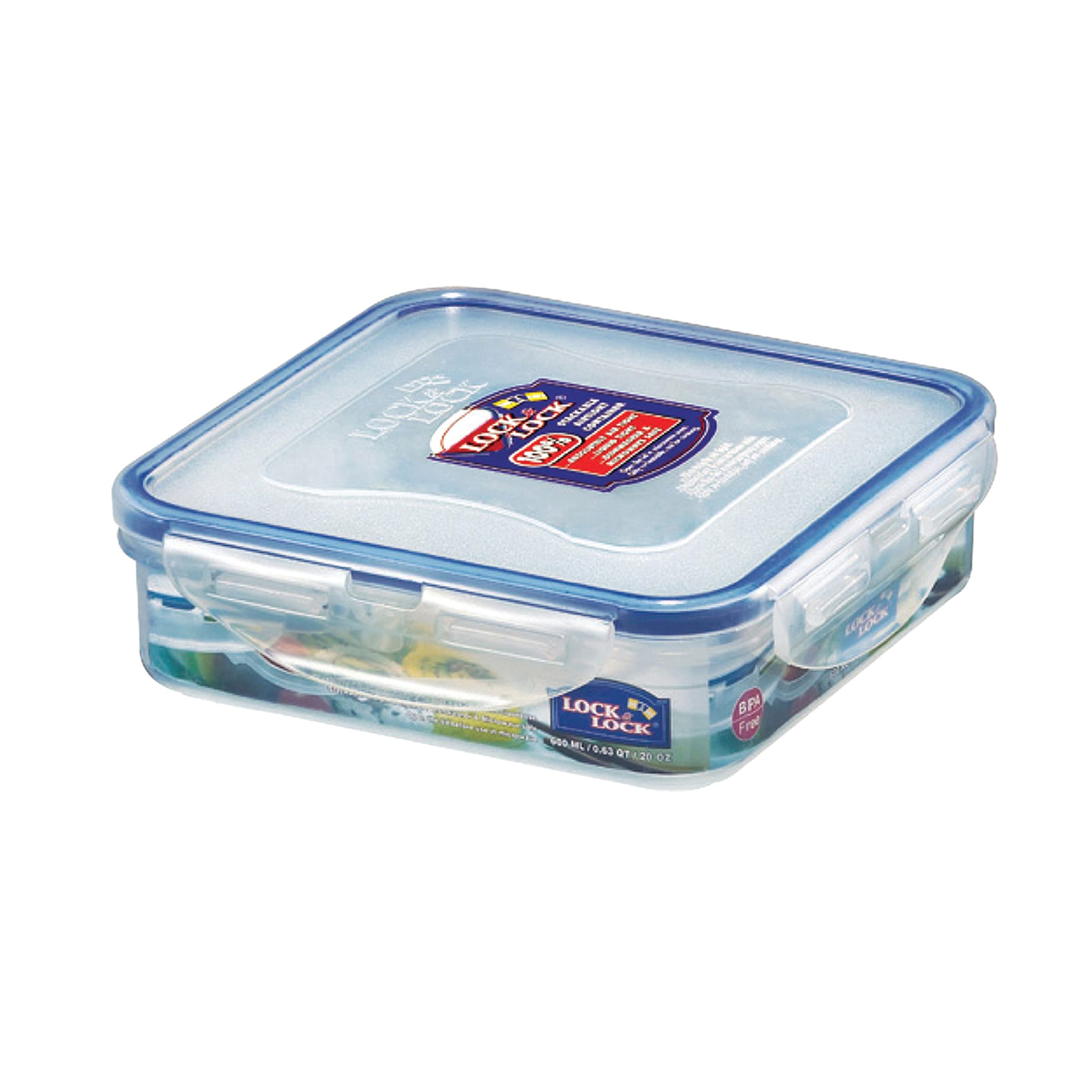 Lock and Lock Stackable Airtight Container Rectangular, Clear, 600 ml