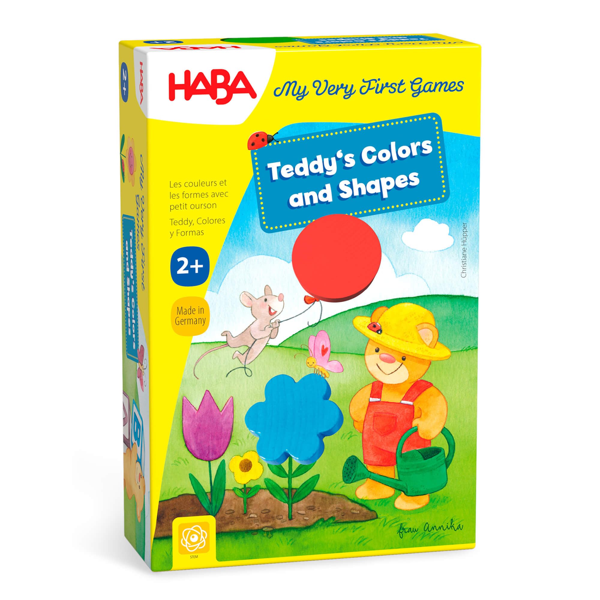HABA 7135 My Very First Games – Teddy’s Colors and Shapes - for ages 2+ English version (Made in Germany)