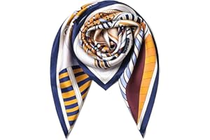 SHIROUYU 100% Pure Mulberry Silk Scarf 35" Large Square Lightweight Headscarf –Women’s Hair Wraps The shawl-With Gift Packed