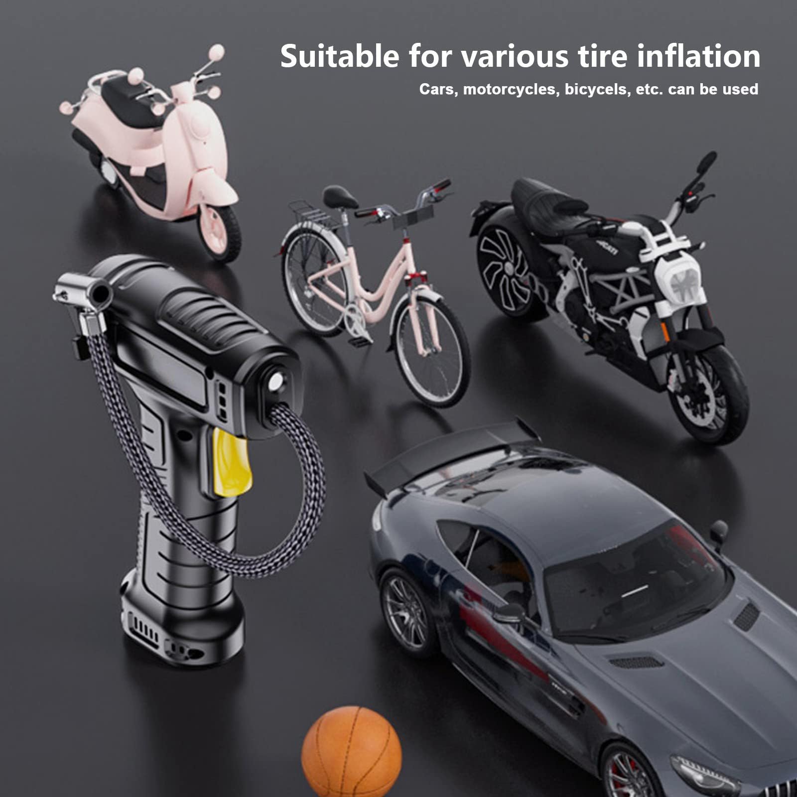 Portable Air Compressor Air Pump for Car, 150PSI Tire Inflator with LED Flashlight, Tires 12V Auto Tire Pump with Digital Pressure Gauge, Inflator for Car Tires, Motorcycle, Bike, Ball