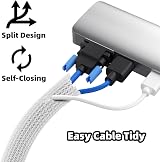 Annex White Cable Sleeve 10ft Expandable 1/2-1 Inch Braided Cord Protector view 2