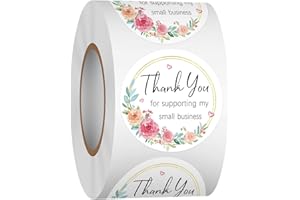 Heyfibro 500 PCS 1.5 Inch Thank You for Supporting My Small Business Stickers for Packing, Parties, Bags, Boxes(Rose)