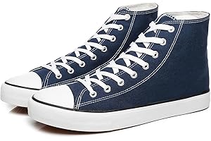 yageyan Men’s High Top Canvas Sneakers Fashion Lace up Walking Shoes Casual Classic