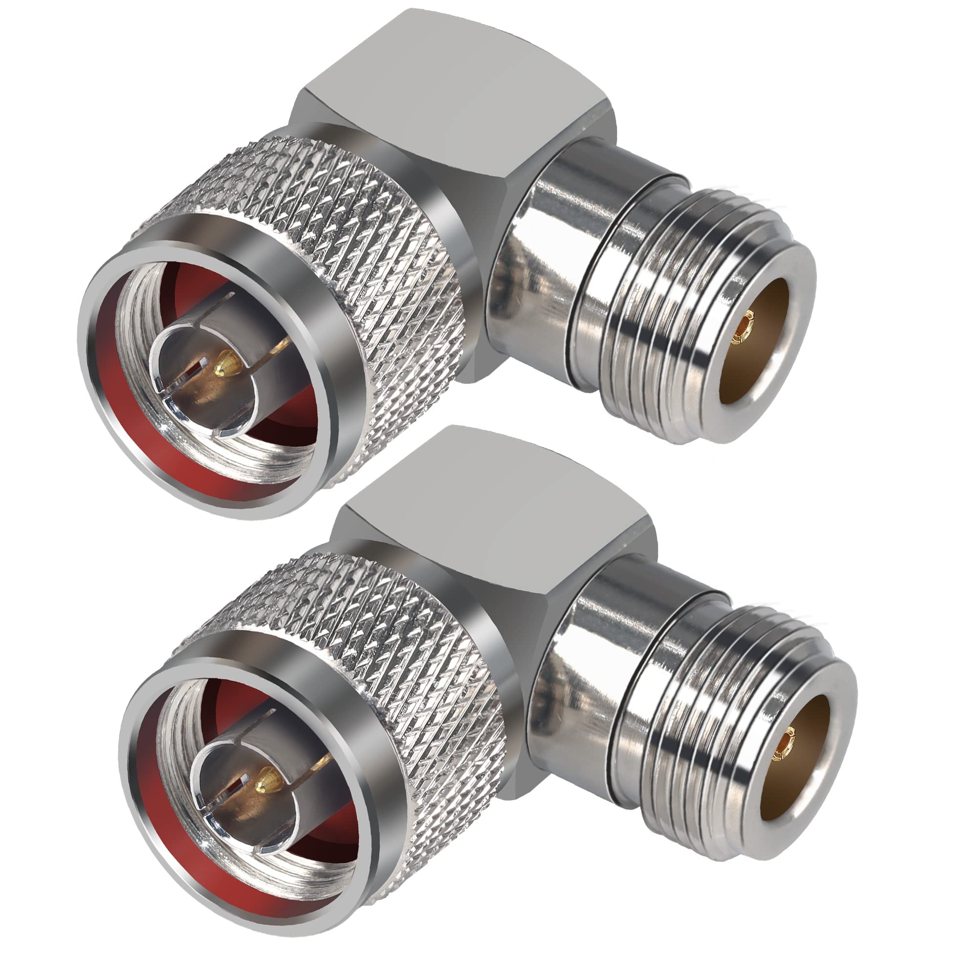 TUOLNK Right Angle N Type RF Adapter N Male to N Female 90 Degree for Wifi Antenna Coaxial Cable Pack of 2