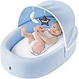Premium Portable Baby Lounger Nest – Foldable Travel Bassinet for Newborn & Infant with Mesh Canopy, 2 Toys, Waterproof Mattress & Removable Cover – Blue