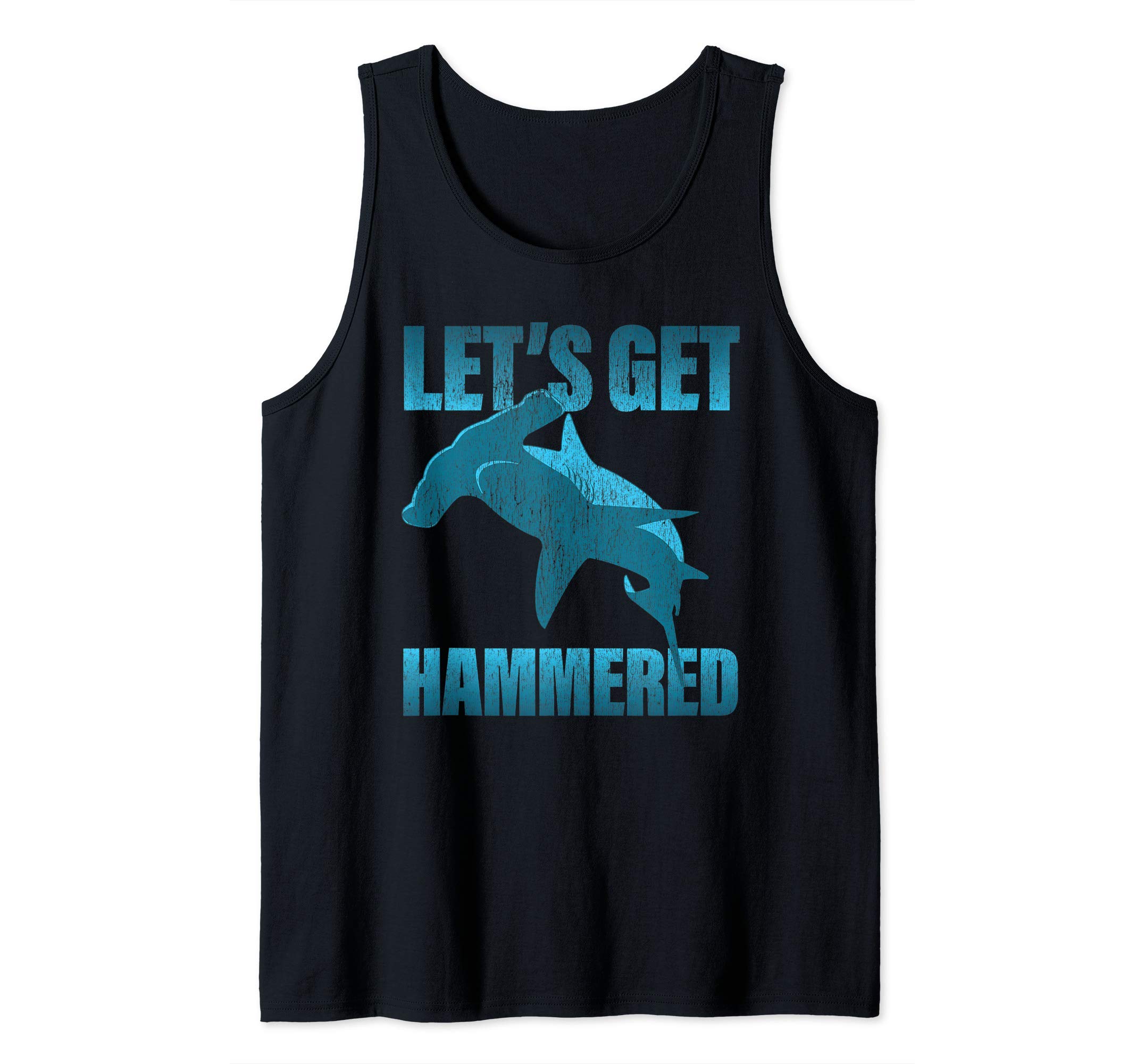 Photo 1 of Funny Deep Sea Diving product - Faded Hammerhead Shark Tank Top
