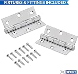 XFORT 3 inch Polished Chrome Ball Bearing Hinges 2 Pairs 40kg Steel Door Hinges view 2
