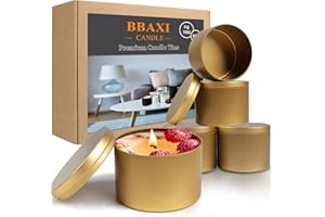 BBAXI 8 oz Candle Tins 24 Pcs，Empty Candle Jars for Making Candles，DIY Candle Containers，Round Metal Tins with Lids for Candle Making