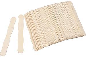 Amkoskr 8" Wooden Fan Handles 100 Pcs, Premium Craft Sticks Jumbo Popsicle Sticks for Wedding, DIY Projects, Painting Mixing