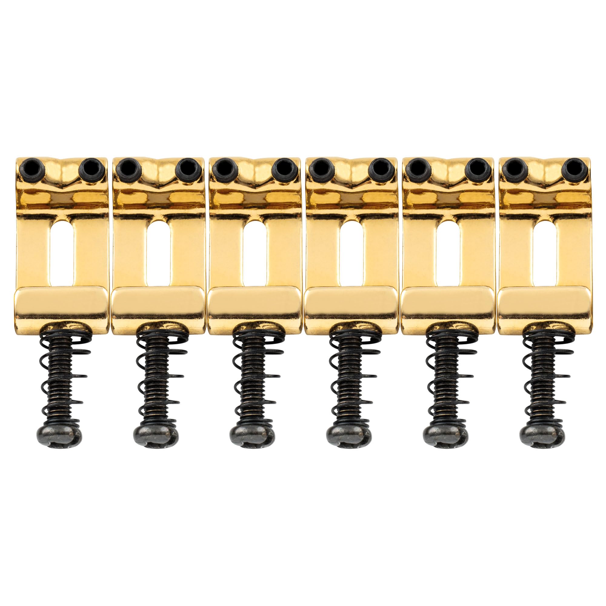 Musiclily Pro 10.8mm Steel Vintage Style Guitar Tremolo Bridge Saddles for Strat Stratocaster Electric Guitar, Gold(Set of 6)