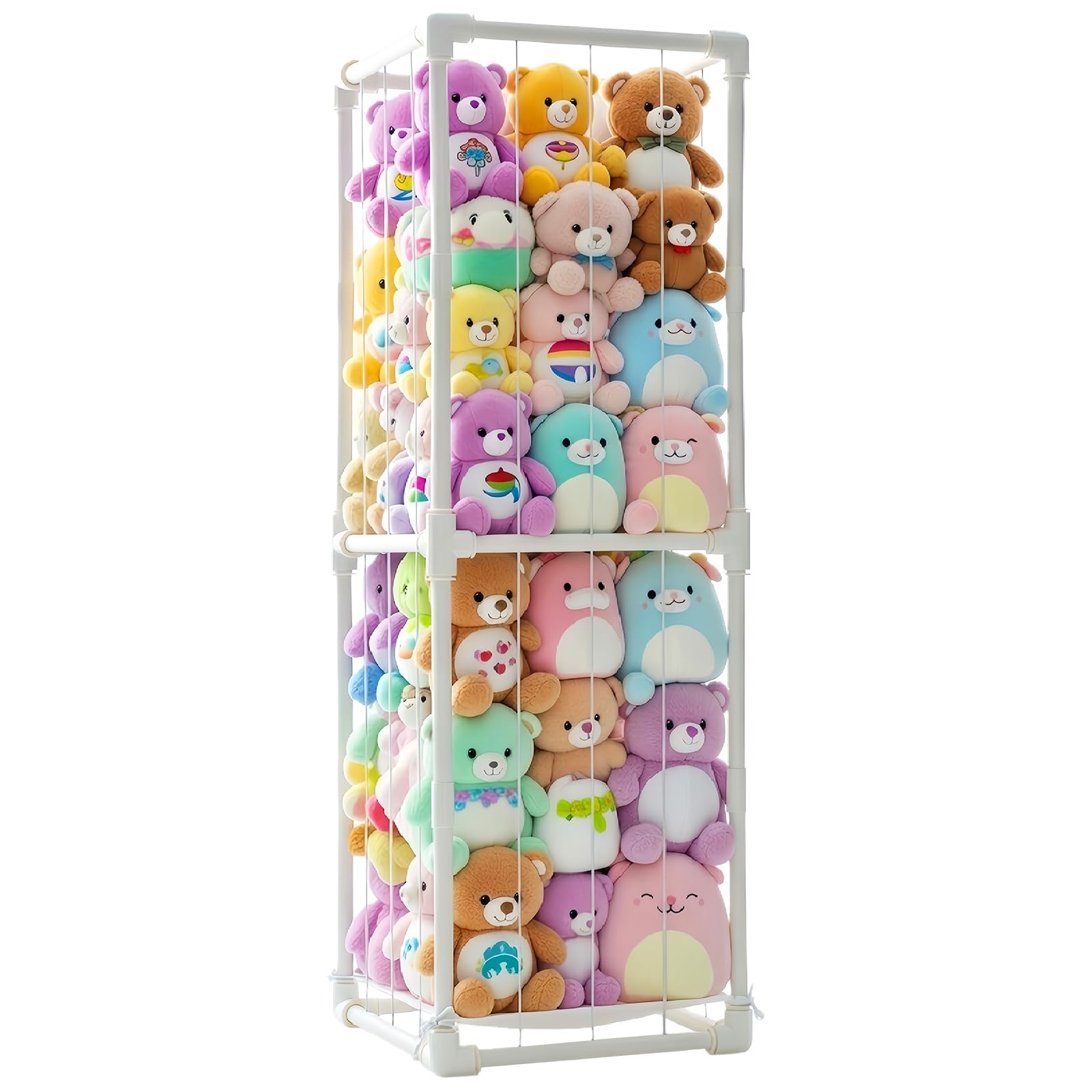 Photo 1 of **USED**INFTOYCO Large Stuffed Animal Storage Zoo Cage Holder, Upgradation PVC Stuffed Animal Storage Organizer, Space Saving Plush Toys Zoo Holder, for Kidroom Playroom, White