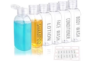 KITCHEN GIMS Travel Bottles for Toiletries 6 PCS 3.4oz/100ml Travel Size Containers Plastic Lotion Bottle TSA Approved Leak Proof Squeeze Bottles with Flip Cap for Toiletries, Shampoo & Lotion (Clear)