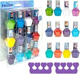 Townley Girl Disney Frozen 12 pc Kids Peelable Nail Polish Set w Toe Spacers