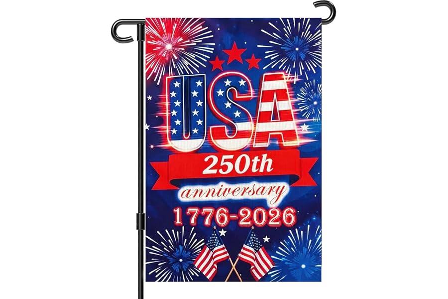 250 Anniversary Usa Garden Flags for Outside, 250 Anniversary USA Flag 1776-2026 Commemorative Patriotic Yard Sign Outdoor Fi