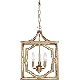 Capital Lighting 9481AG Blakely Lantern Foyer Pendant, 3-Light 180 Total Watts, 18" H x 12" W, Antique Gold