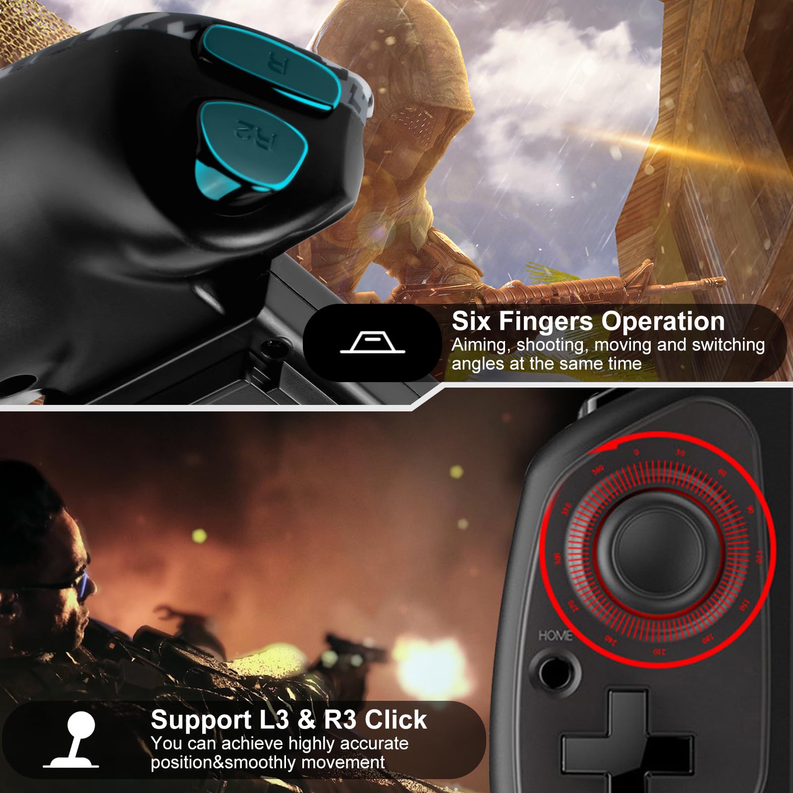 Joso Wireless Controller for iPad & Tablet, Compatible with iPhone & Android Phone, Bluetooth Game Controller with Clamp Lockable iPad/Tablet, Play COD Mobile, Genshin Impact, Cloud Gaming