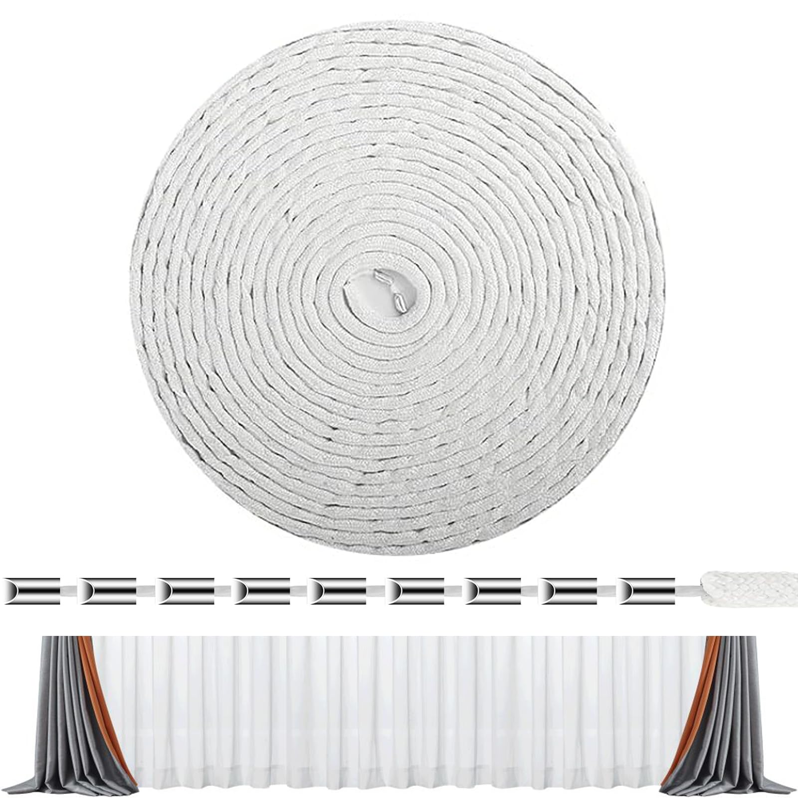 10 Meter Curtain Weights, Durable Curtain Lead Tape, Easy to Install Curtain Lead Wire, Mosquito Net Gauze Curtain Weight Wire for Weighting Curtains, Outdoor and Gurtains, 30g - 10m