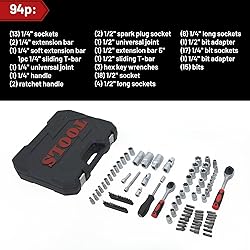 HANTINSTINA Mechanics Tool Set 94pcs Socket Set wih