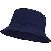 Umeepar Unisex Cotton Packable Bucket Hat Sun Hat Plain Colors for Men Women