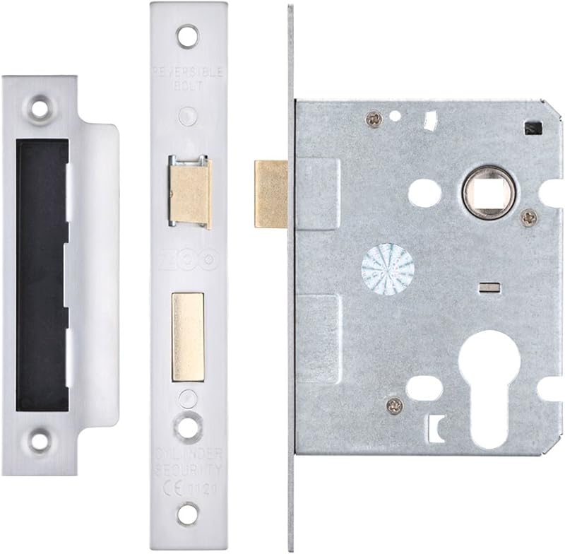 Zoo Hardware Mortice Euro Profile Sash Lock Case Body Stainless Steel 76mm