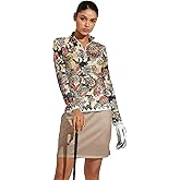ACEGOLFS Women's Golf Polo Shirts Long Sleeve Quarter Zip Pullover for Women UPF 50+ Printed Ladies Athletic Workout Tops