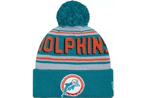 New Era Authentic Dolphins Cold Weather Onfield Salute Veteran Cuffed Knit Beanie Skully Cap Hat One Size Fit Most