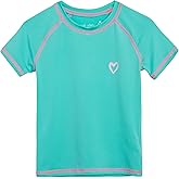 Pink Platinum Girls Rash Guard - UPF50+ Sun Protection Quick Dry Short Sleeve Swim Shirt Rash Guard for Girls and Toddlers
